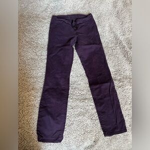 J Brand skinny leg jeans, aubergine color, size 28